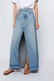 DENIM SKIRT WITH SLIT at Zara